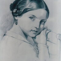 Pencil drawing of a young girl