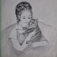 Young Girl with Cat